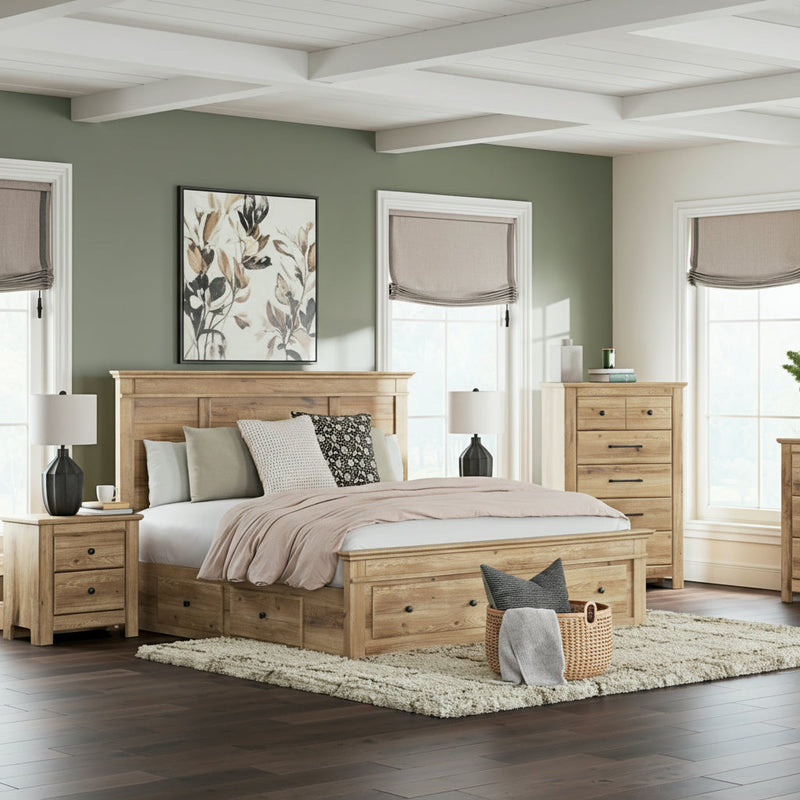 Makidern Panel Bed, Dresser, Mirror, Chest & Nightstand, Bedroom Set