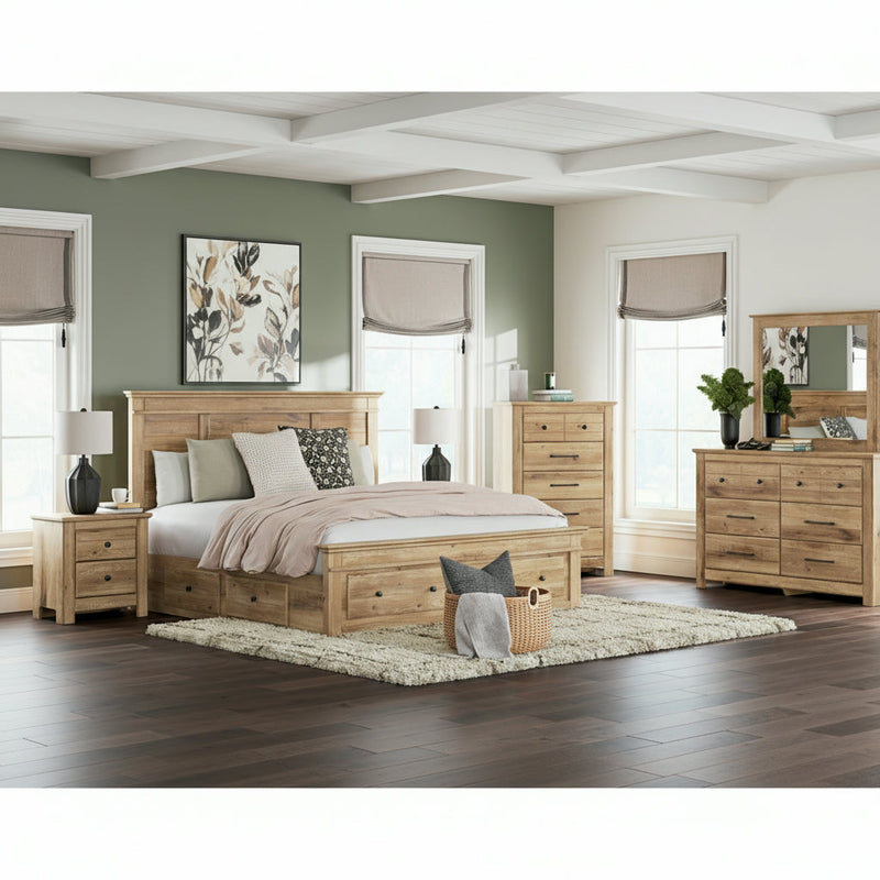 Makidern Panel Bed, Dresser, Mirror, Chest & Nightstand, Bedroom Set