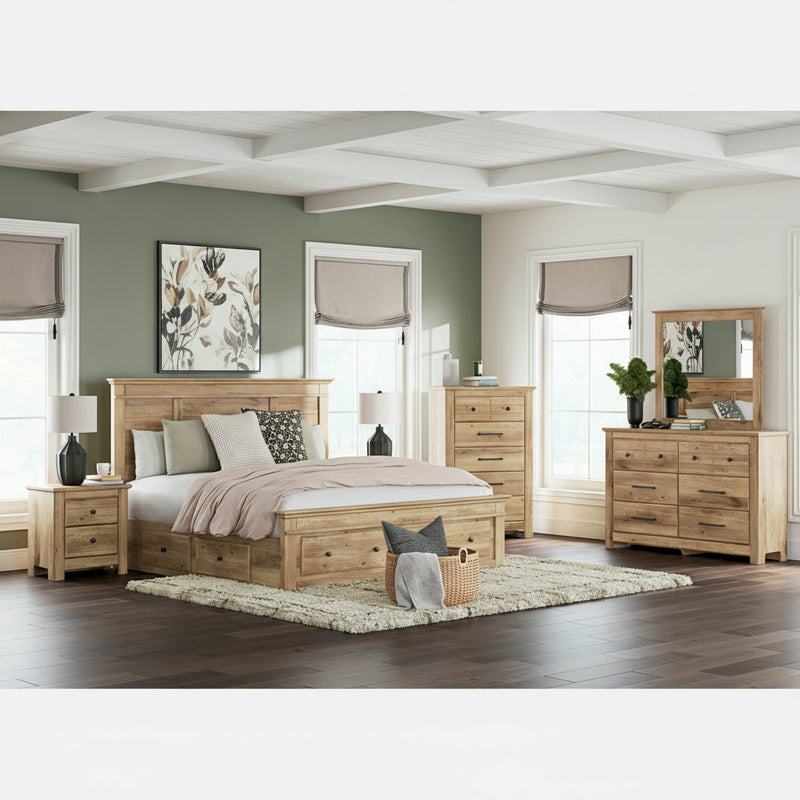 Makidern Panel Bed, Dresser, Mirror, Chest & Nightstand, Bedroom Set
