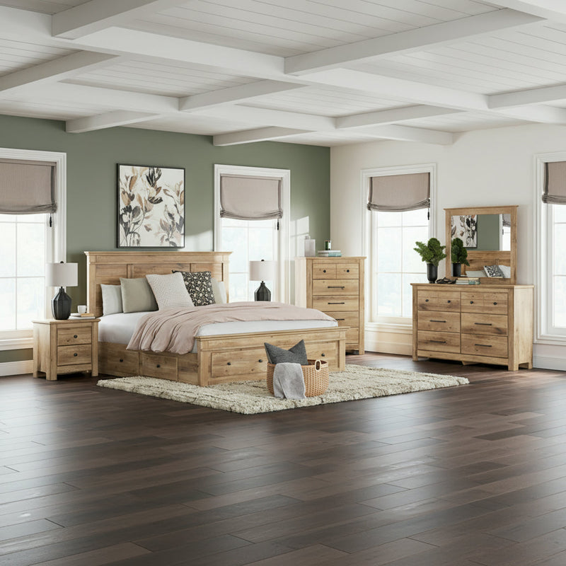 Makidern Panel Bed, Dresser, Mirror, Chest & Nightstand, Bedroom Set
