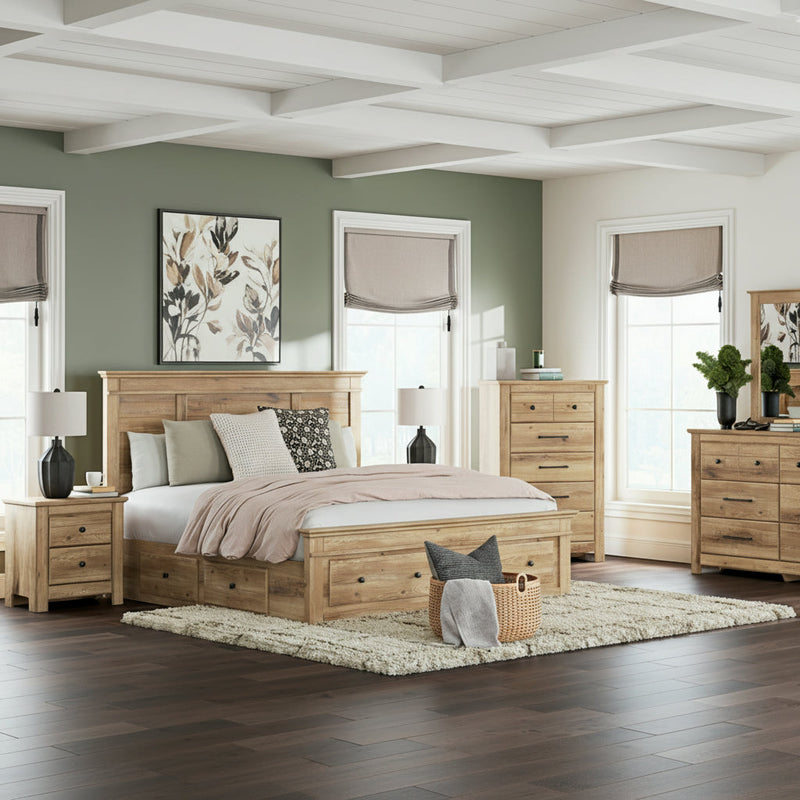 Makidern Panel Bed, Dresser, Mirror, Chest & Nightstand, Bedroom Set