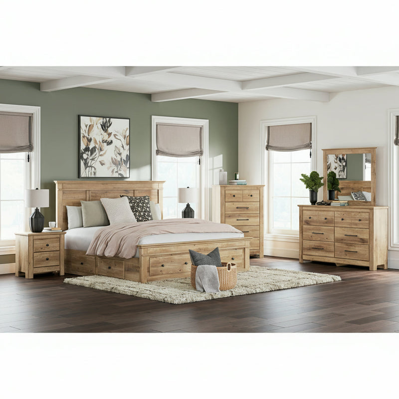 Makidern Panel Bed, Dresser, Mirror, Chest & Nightstand, Bedroom Set