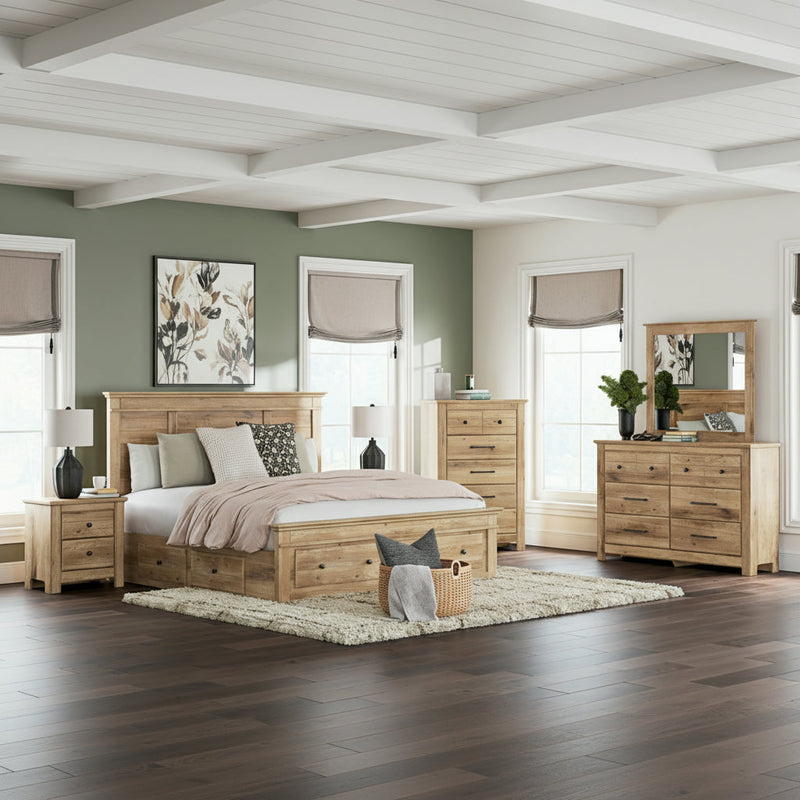 Makidern Panel Bed, Dresser, Mirror, Chest & Nightstand, Bedroom Set