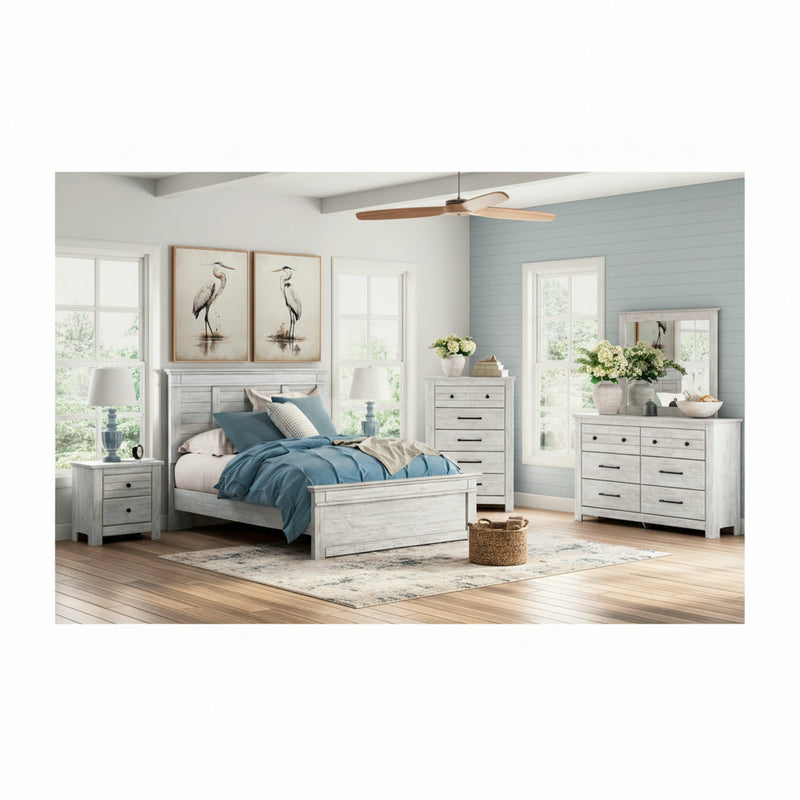 Makidern Panel Bed, Dresser, Mirror, Chest & Nightstand, Bedroom Set