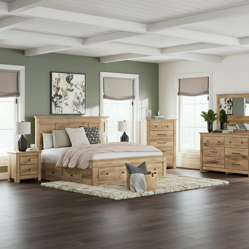 Makidern Panel Bed, Dresser, Mirror, Chest & Nightstand, Bedroom Set