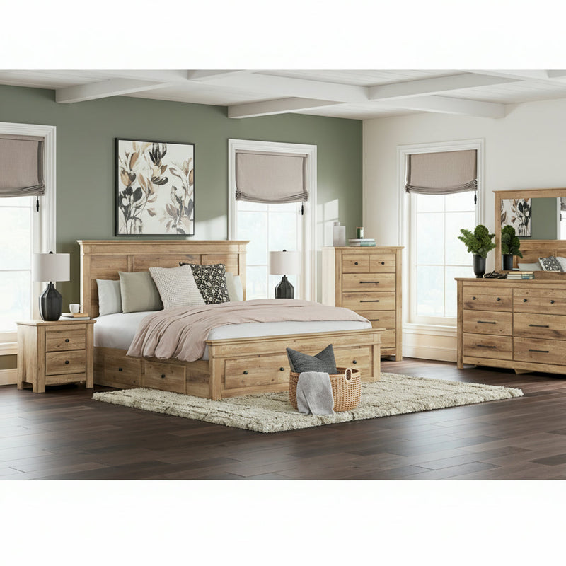 Makidern Panel Bed, Dresser, Mirror, Chest & Nightstand, Bedroom Set