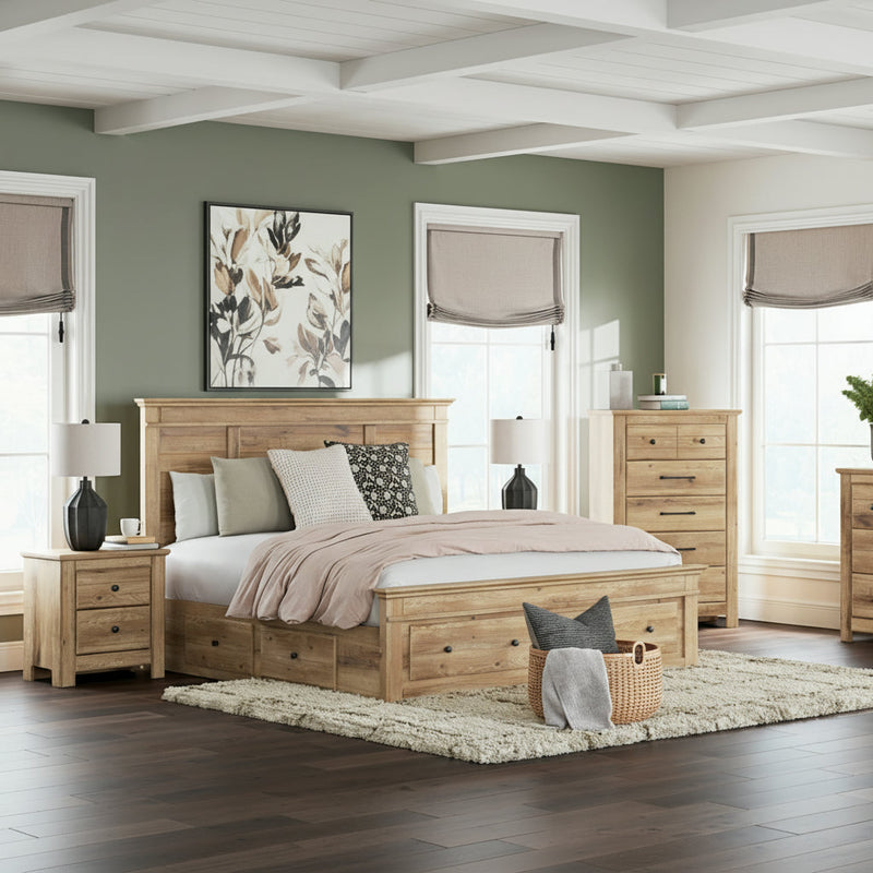 Makidern Panel Bed, Dresser, Mirror, Chest & Nightstand, Bedroom Set