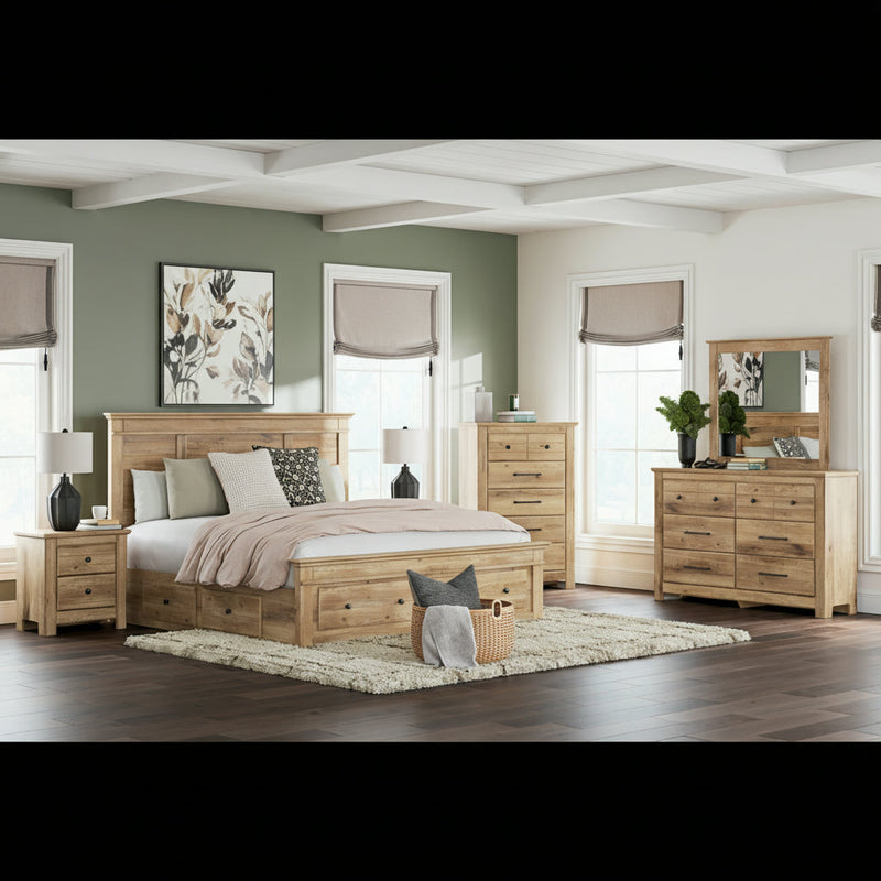 Makidern Panel Bed, Dresser, Mirror, Chest & Nightstand, Bedroom Set
