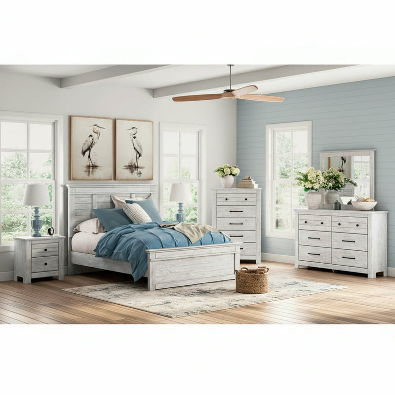 Makidern Panel Bed, Dresser, Mirror, Chest & Nightstand, Bedroom Set