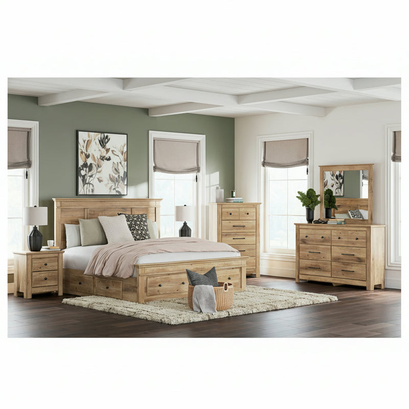 Makidern Panel Bed, Dresser, Mirror, Chest & Nightstand, Bedroom Set