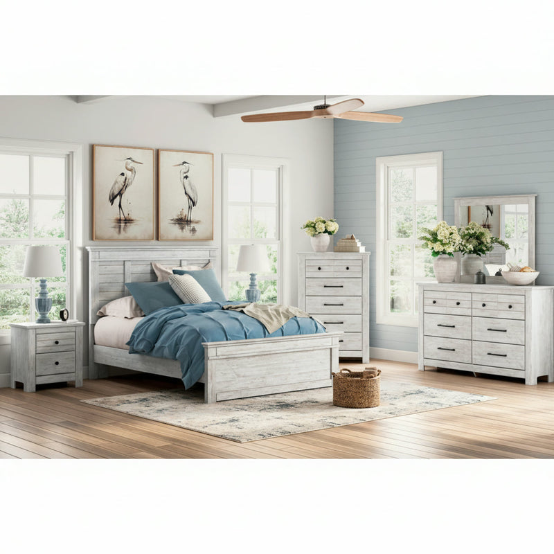 Makidern Panel Bed, Dresser, Mirror, Chest & Nightstand, Bedroom Set