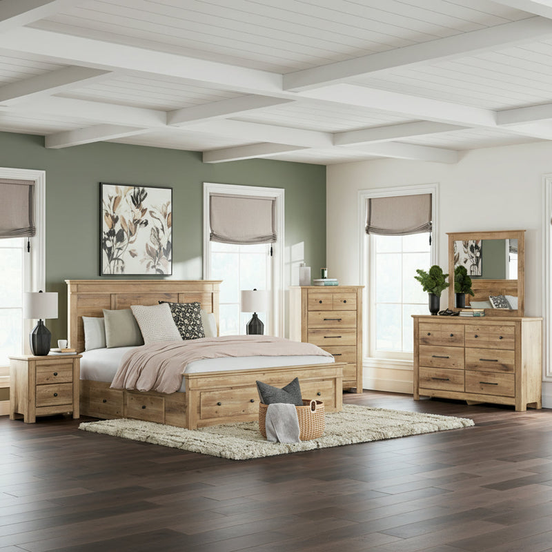 Makidern Panel Bed, Dresser, Mirror, Chest & Nightstand, Bedroom Set