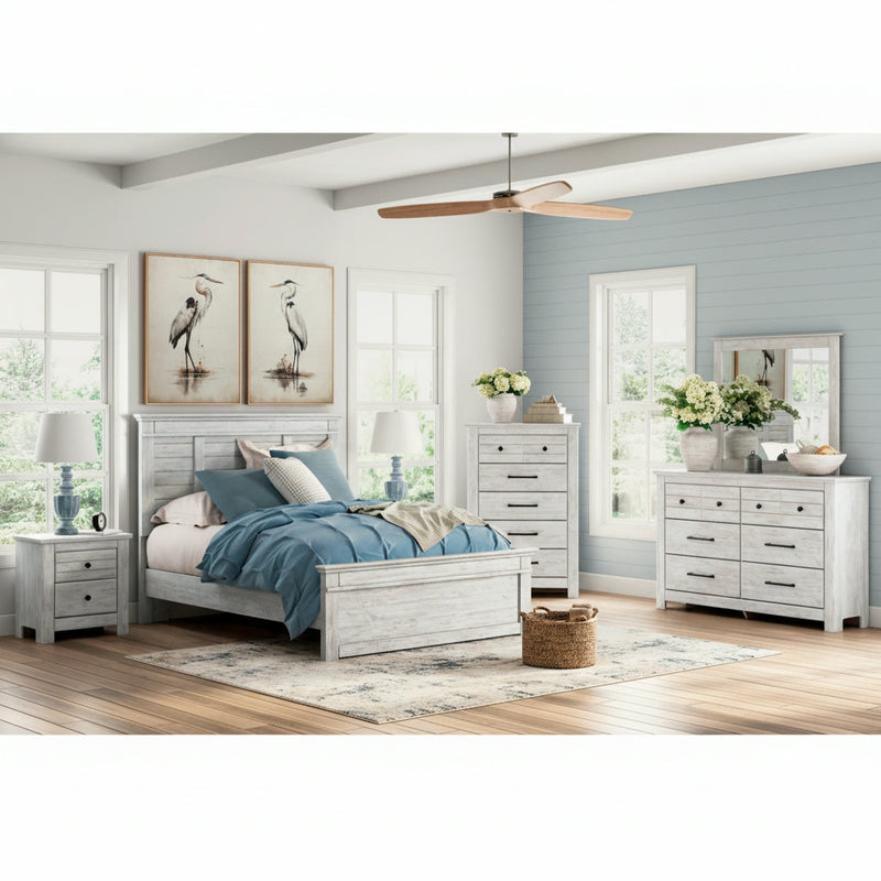 Makidern Panel Bed, Dresser, Mirror, Chest & Nightstand, Bedroom Set