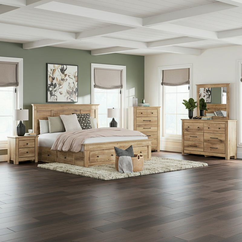 Makidern Panel Bed, Dresser, Mirror, Chest & Nightstand, Bedroom Set