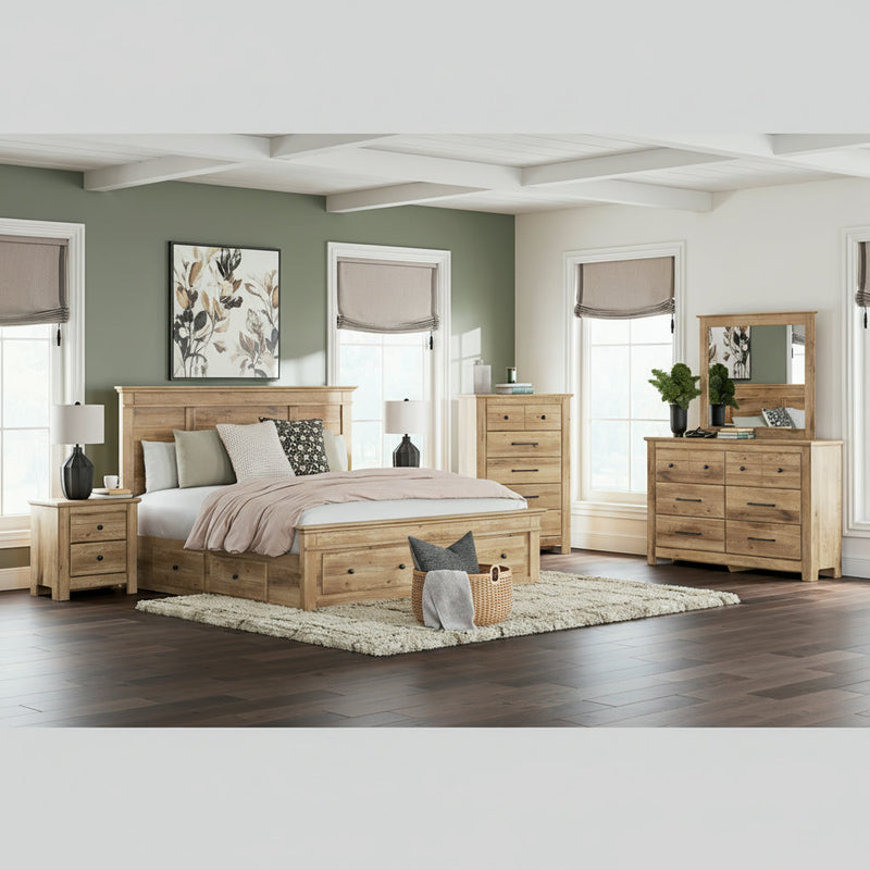 Makidern Panel Bed, Dresser, Mirror, Chest & Nightstand, Bedroom Set