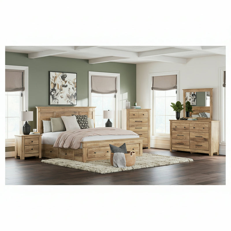Makidern Panel Bed, Dresser, Mirror, Chest & Nightstand, Bedroom Set