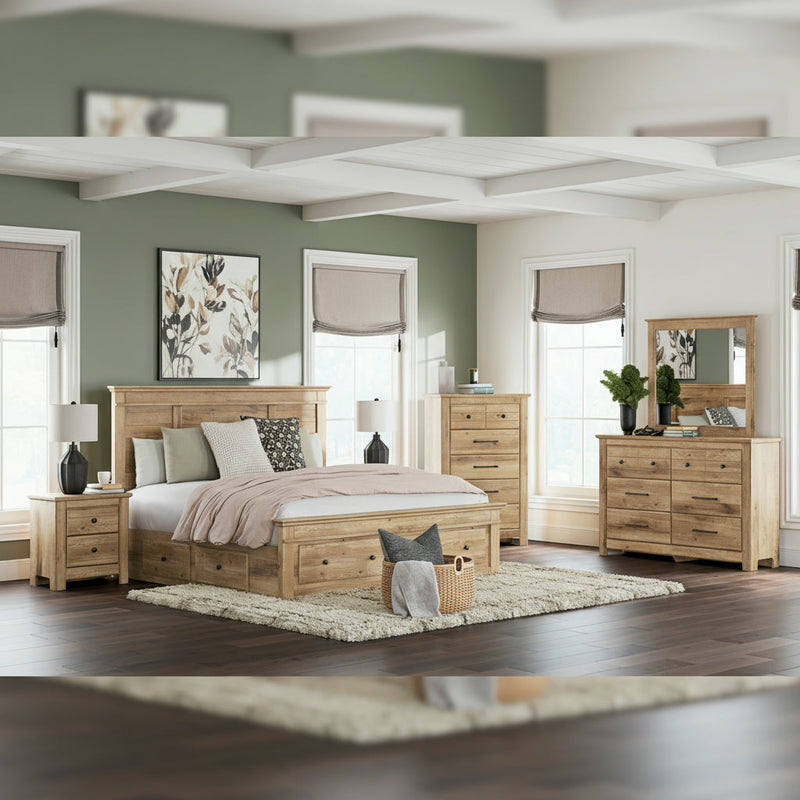 Makidern Panel Bed, Dresser, Mirror, Chest & Nightstand, Bedroom Set
