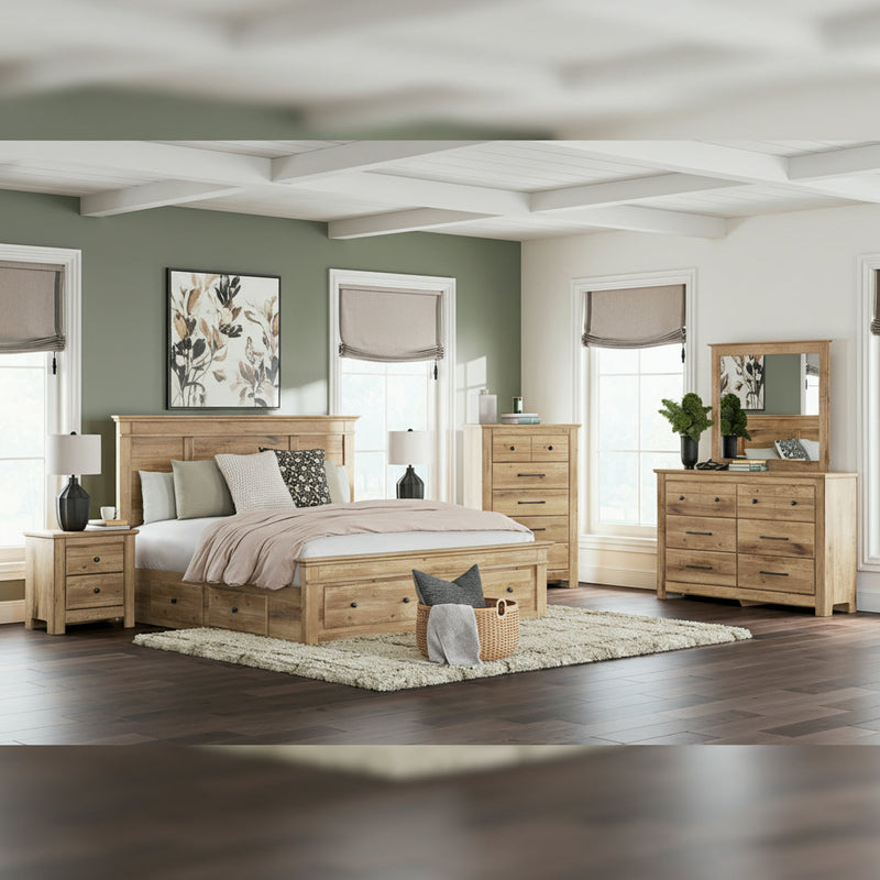 Makidern Panel Bed, Dresser, Mirror, Chest & Nightstand, Bedroom Set