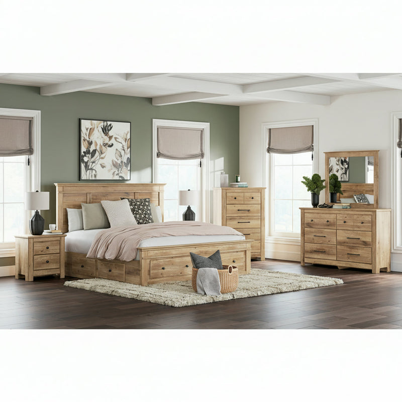 Makidern Panel Bed, Dresser, Mirror, Chest & Nightstand, Bedroom Set