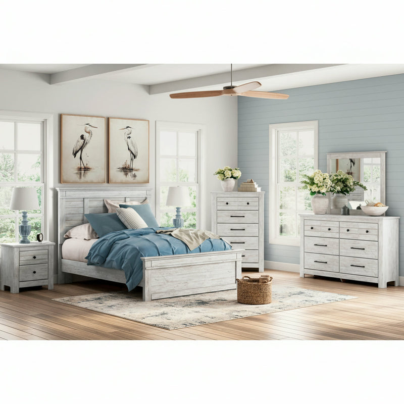 Makidern Panel Bed, Dresser, Mirror, Chest & Nightstand, Bedroom Set