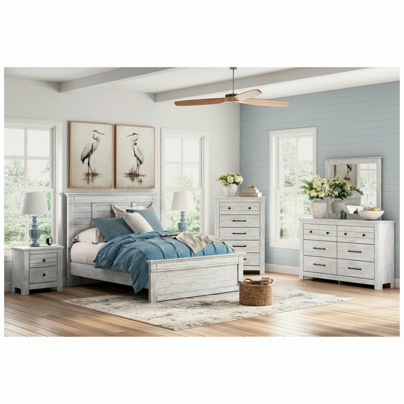 Makidern Panel Bed, Dresser, Mirror, Chest & Nightstand, Bedroom Set