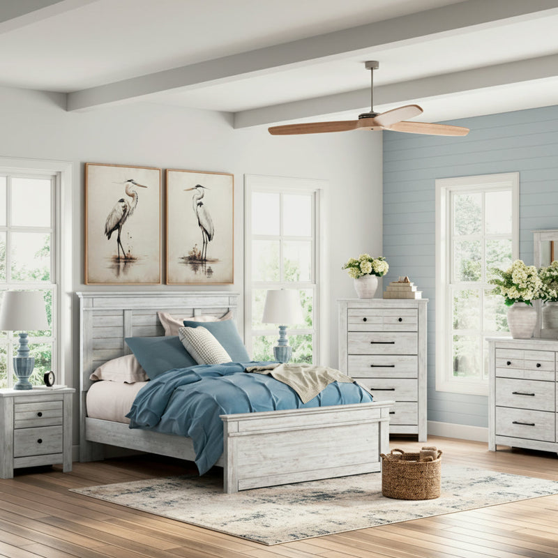 Makidern Panel Bed, Dresser, Mirror, Chest & Nightstand, Bedroom Set