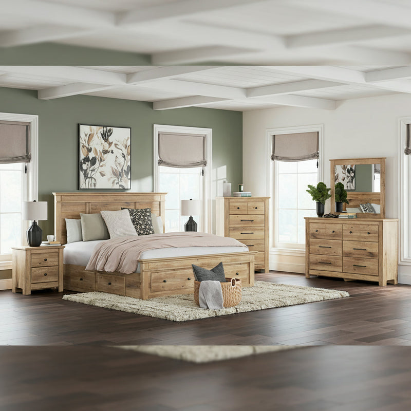 Makidern Panel Bed, Dresser, Mirror, Chest & Nightstand, Bedroom Set