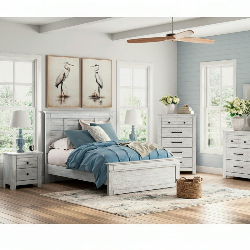 Makidern Panel Bed, Dresser, Mirror, Chest & Nightstand, Bedroom Set