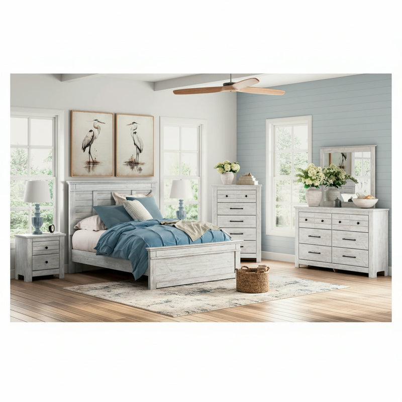 Makidern Panel Bed, Dresser, Mirror, Chest & Nightstand, Bedroom Set