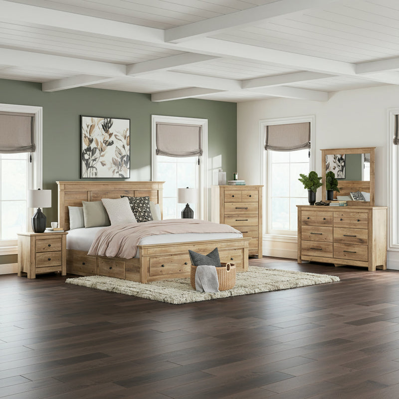 Makidern Panel Bed, Dresser, Mirror, Chest & Nightstand, Bedroom Set