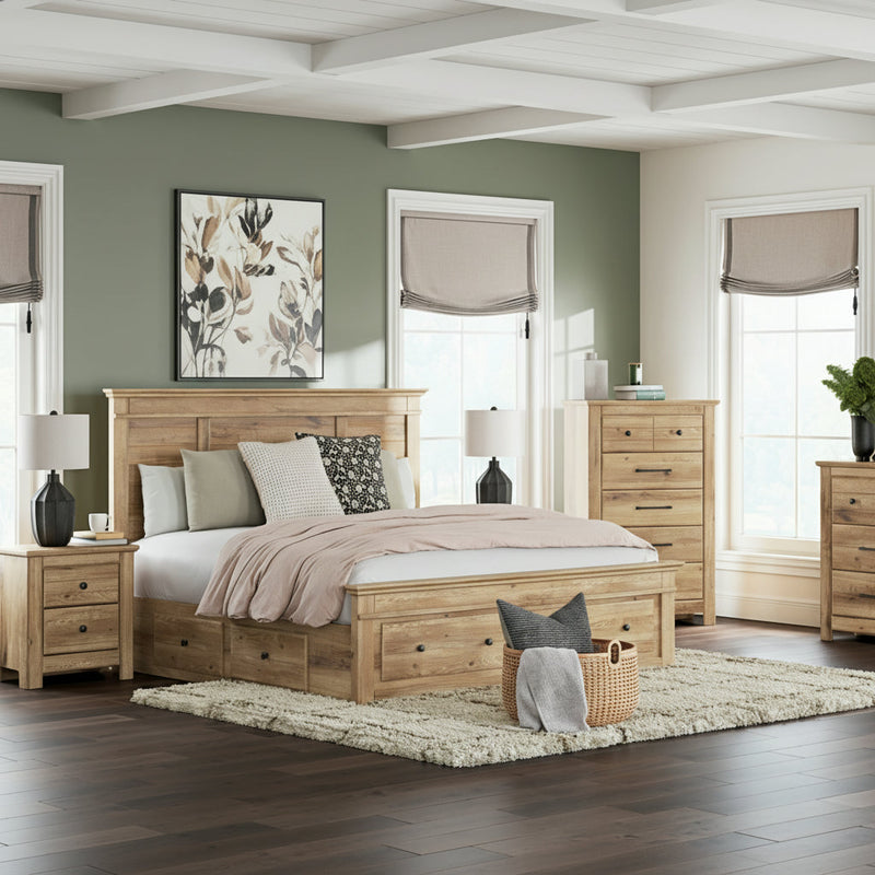 Makidern Panel Bed, Dresser, Mirror, Chest & Nightstand, Bedroom Set