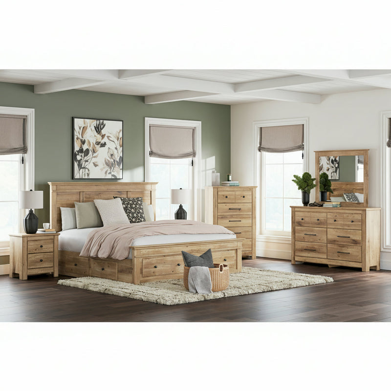 Makidern Panel Bed, Dresser, Mirror, Chest & Nightstand, Bedroom Set