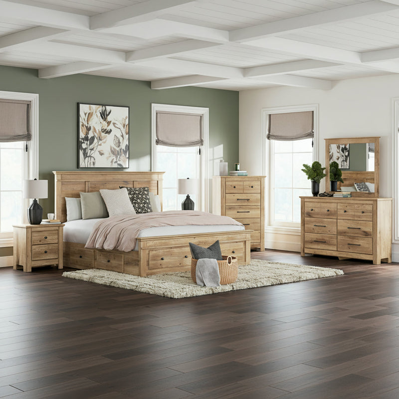 Makidern Panel Bed, Dresser, Mirror, Chest & Nightstand, Bedroom Set