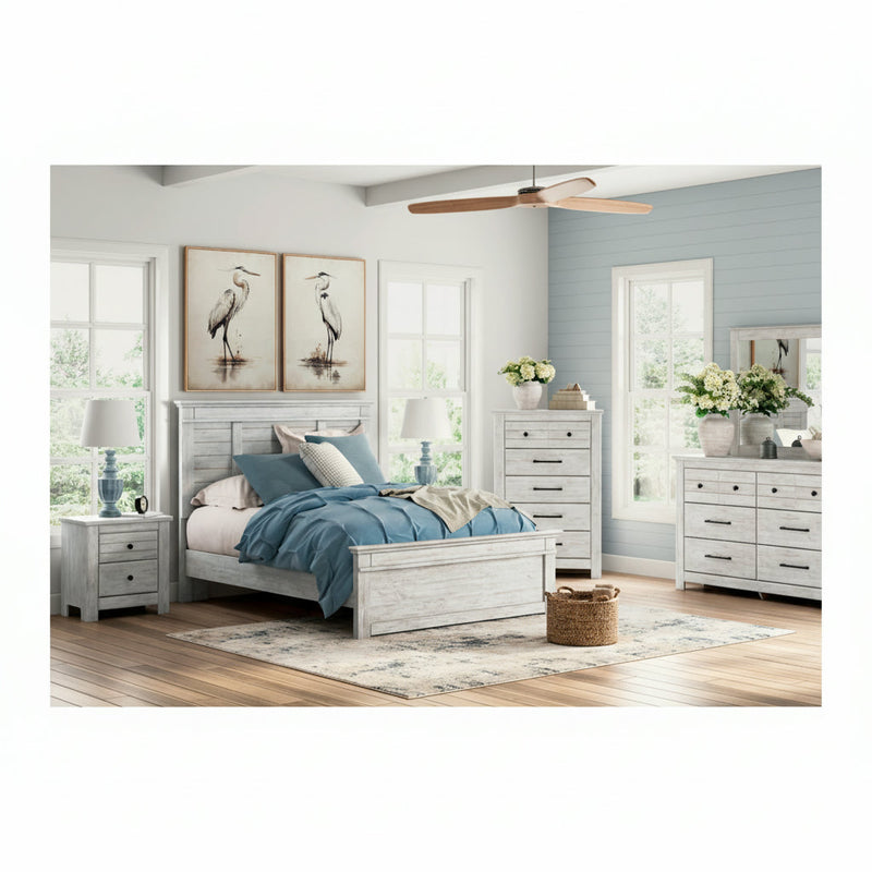 Makidern Panel Bed, Dresser, Mirror, Chest & Nightstand, Bedroom Set