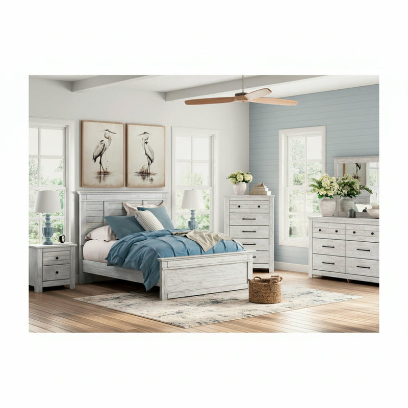 Makidern Panel Bed, Dresser, Mirror, Chest & Nightstand, Bedroom Set
