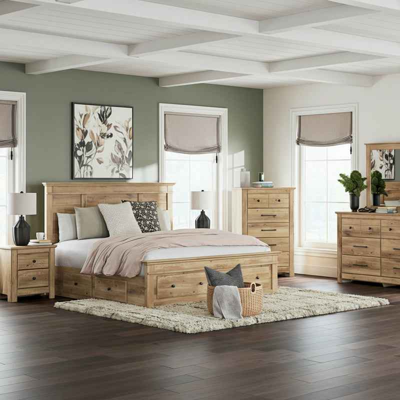 Makidern Panel Bed, Dresser, Mirror, Chest & Nightstand, Bedroom Set
