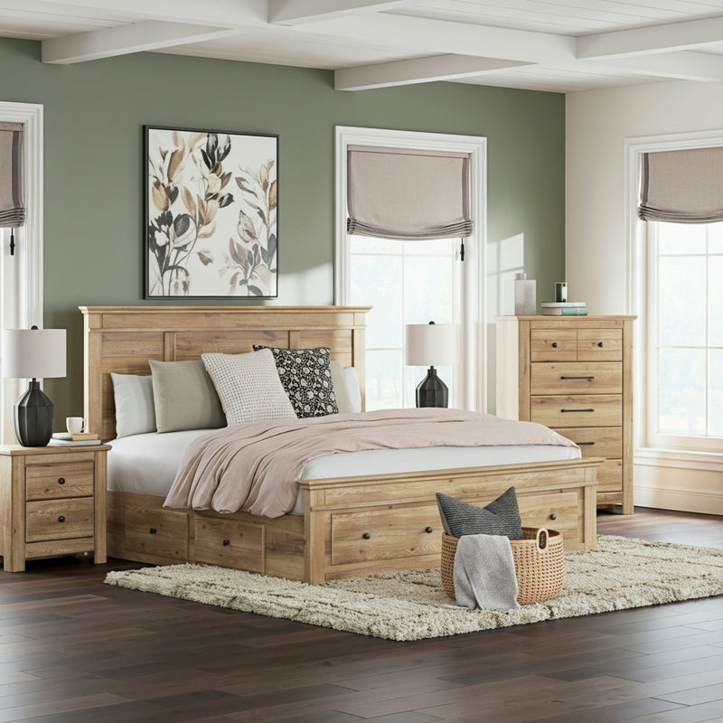Makidern Panel Bed, Dresser, Mirror, Chest & Nightstand, Bedroom Set