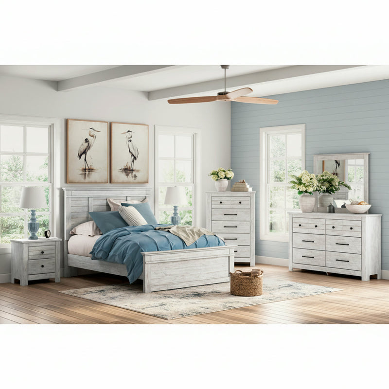 Makidern Panel Bed, Dresser, Mirror, Chest & Nightstand, Bedroom Set