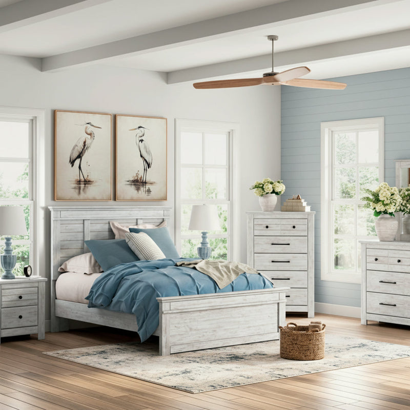 Makidern Panel Bed, Dresser, Mirror, Chest & Nightstand, Bedroom Set