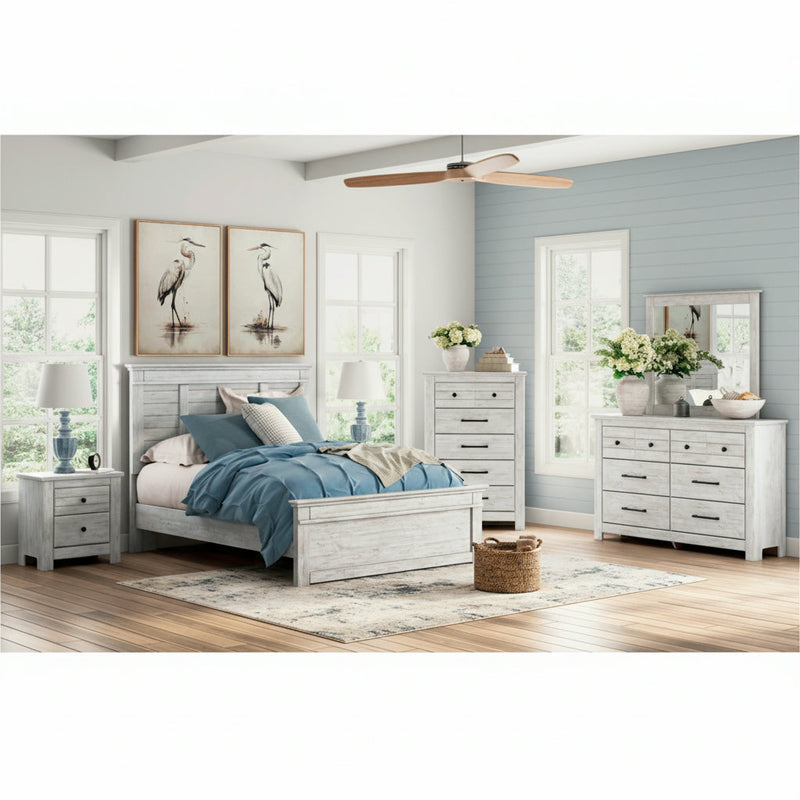 Makidern Panel Bed, Dresser, Mirror, Chest & Nightstand, Bedroom Set