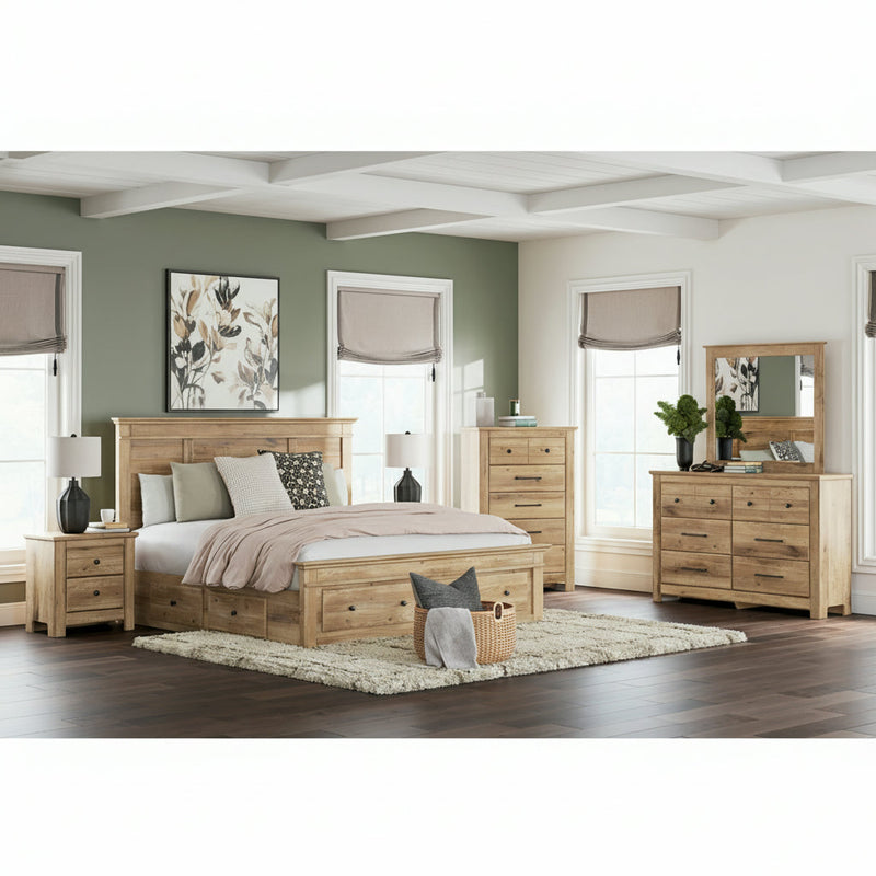 Makidern Panel Bed, Dresser, Mirror, Chest & Nightstand, Bedroom Set