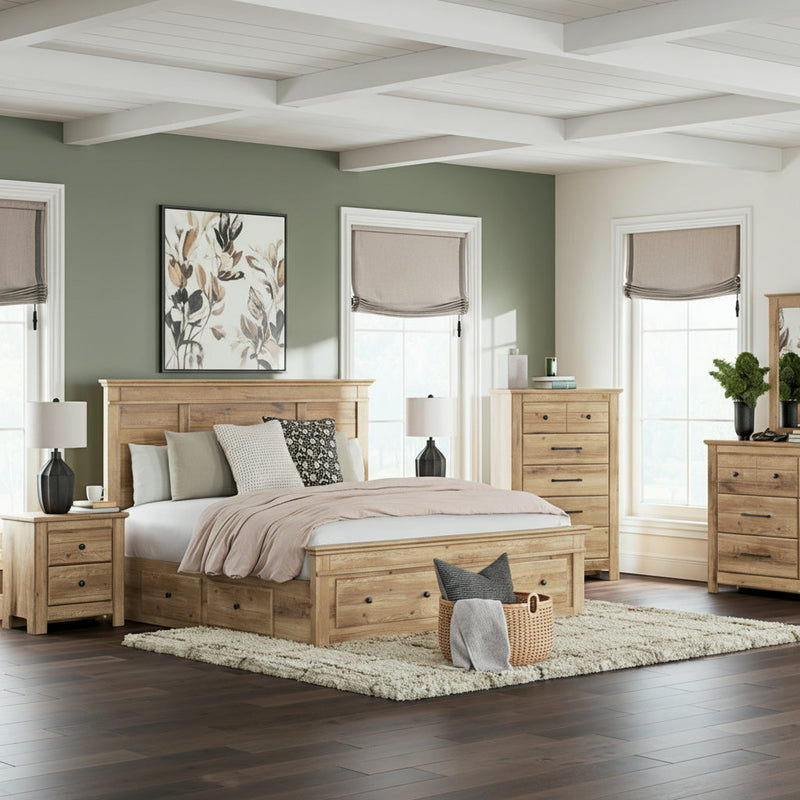 Makidern Panel Bed, Dresser, Mirror, Chest & Nightstand, Bedroom Set