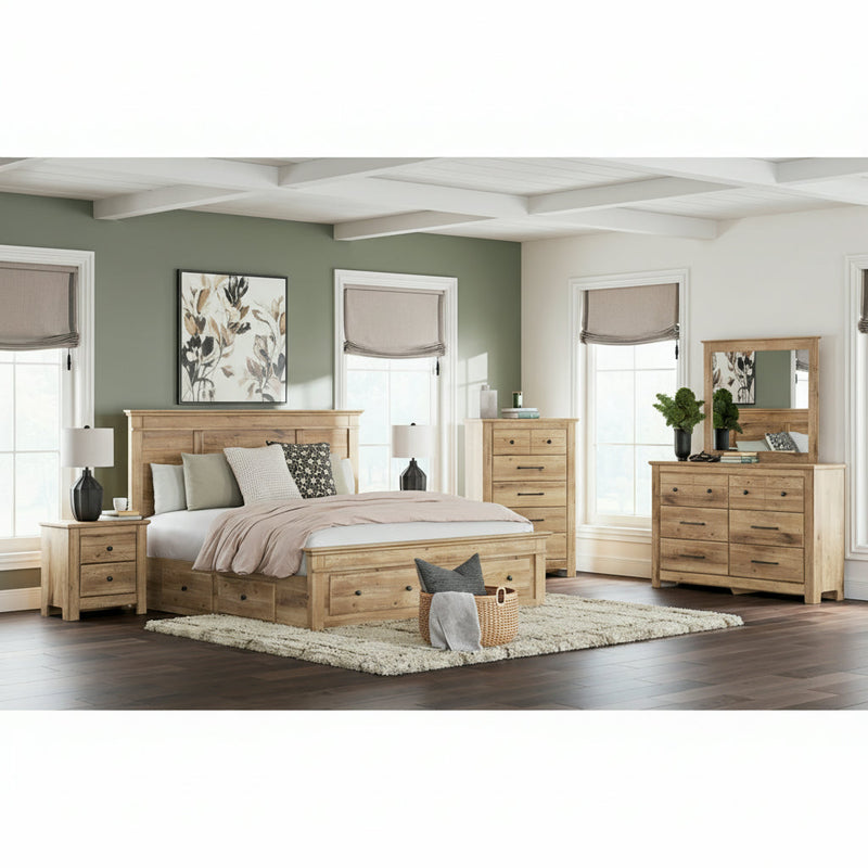 Makidern Panel Bed, Dresser, Mirror, Chest & Nightstand, Bedroom Set