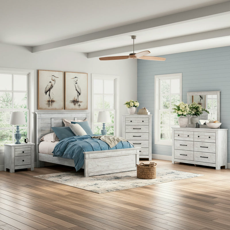 Makidern Panel Bed, Dresser, Mirror, Chest & Nightstand, Bedroom Set
