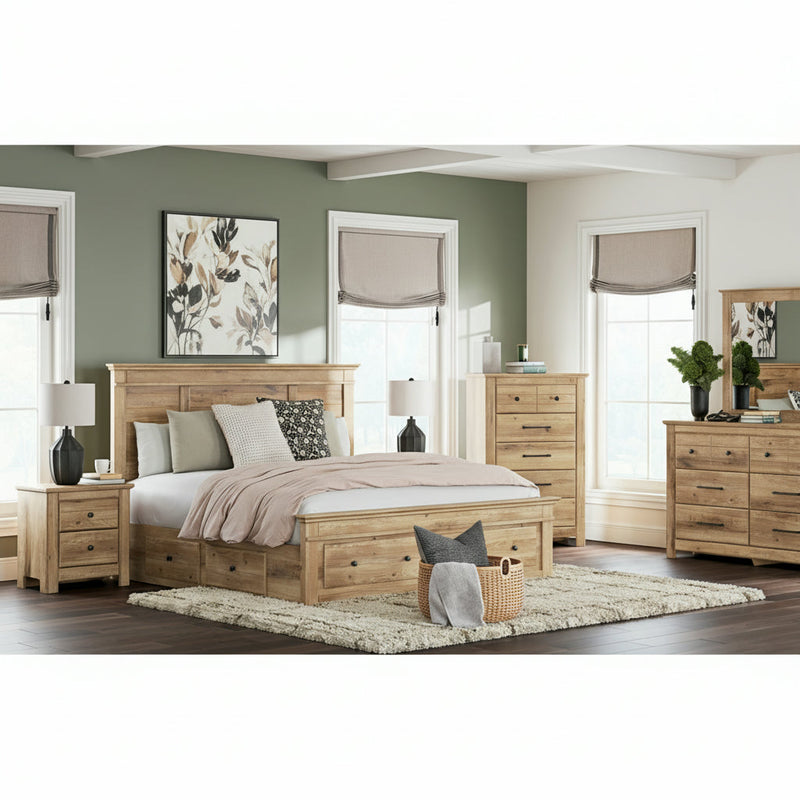 Makidern Panel Bed, Dresser, Mirror, Chest & Nightstand, Bedroom Set