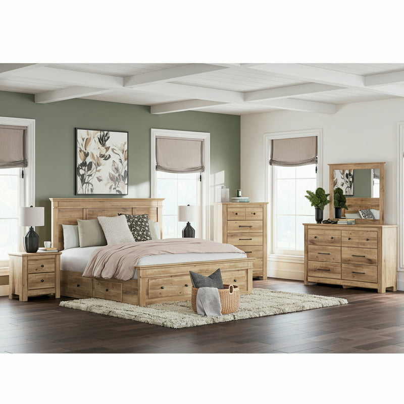 Makidern Panel Bed, Dresser, Mirror, Chest & Nightstand, Bedroom Set