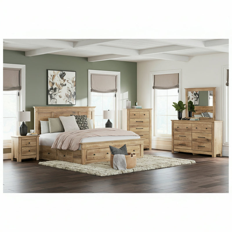 Makidern Panel Bed, Dresser, Mirror, Chest & Nightstand, Bedroom Set