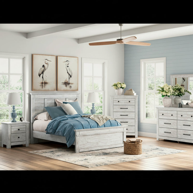 Makidern Panel Bed, Dresser, Mirror, Chest & Nightstand, Bedroom Set