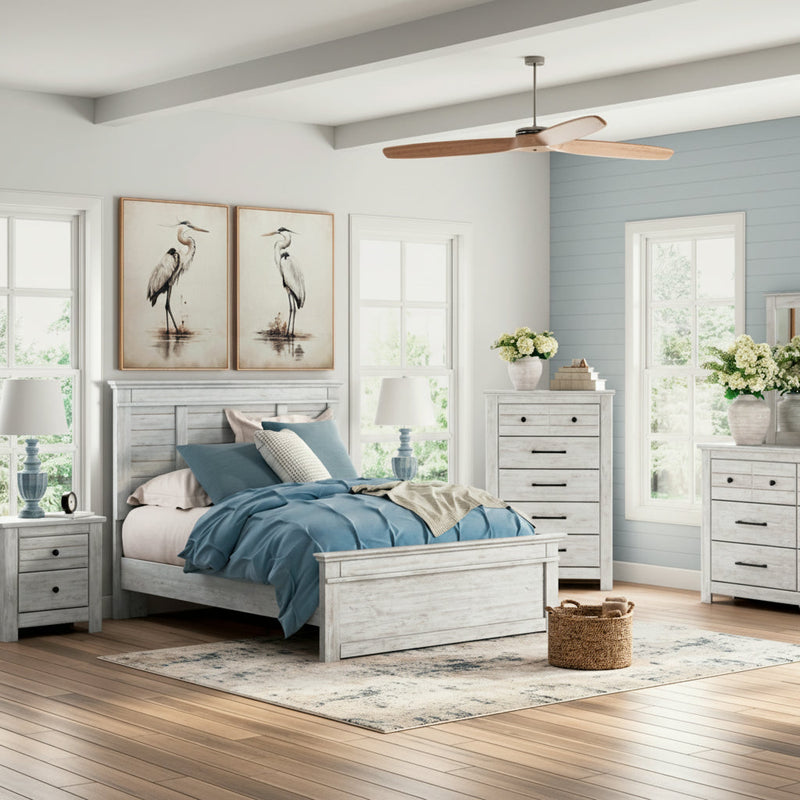 Makidern Panel Bed, Dresser, Mirror, Chest & Nightstand, Bedroom Set