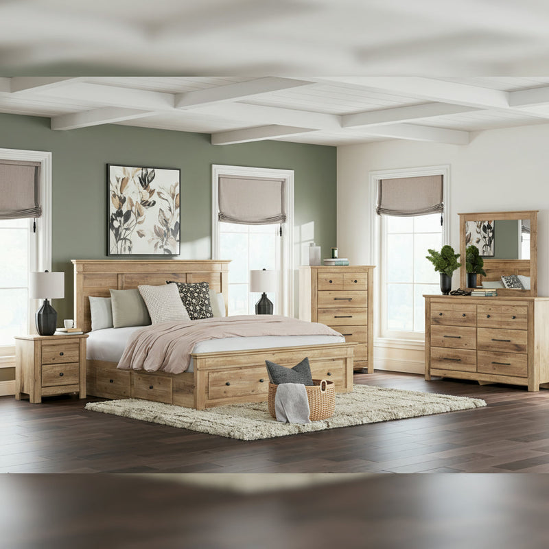 Makidern Panel Bed, Dresser, Mirror, Chest & Nightstand, Bedroom Set